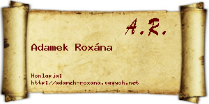Adamek Roxána névjegykártya